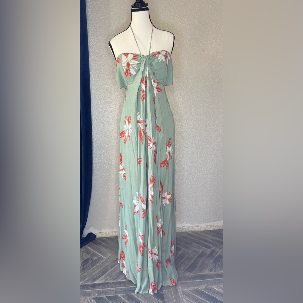 Free People Green Floral Maxi Dress